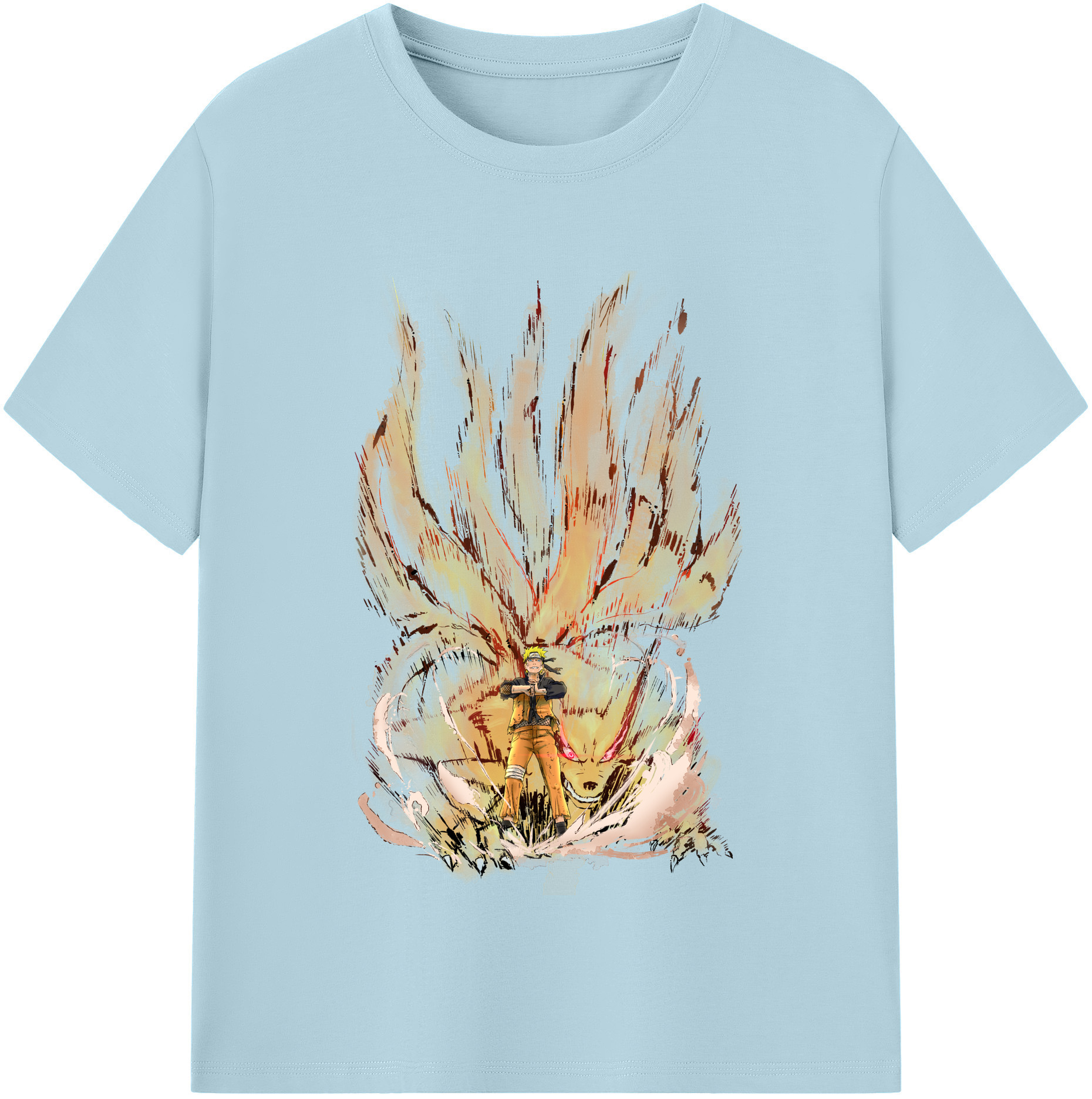 （画像用） NARUTO -ナルト- うずまき ナルト Uzumaki Naruto 綿100％半袖Tシャツ（フロントプリント）